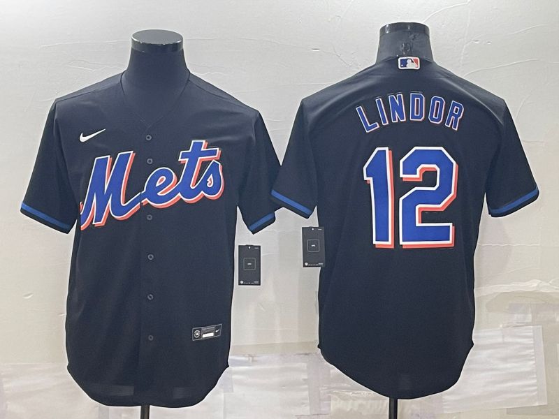 Men New York Mets #12 Lindor blue Game Nike 2022 MLB Jersey
